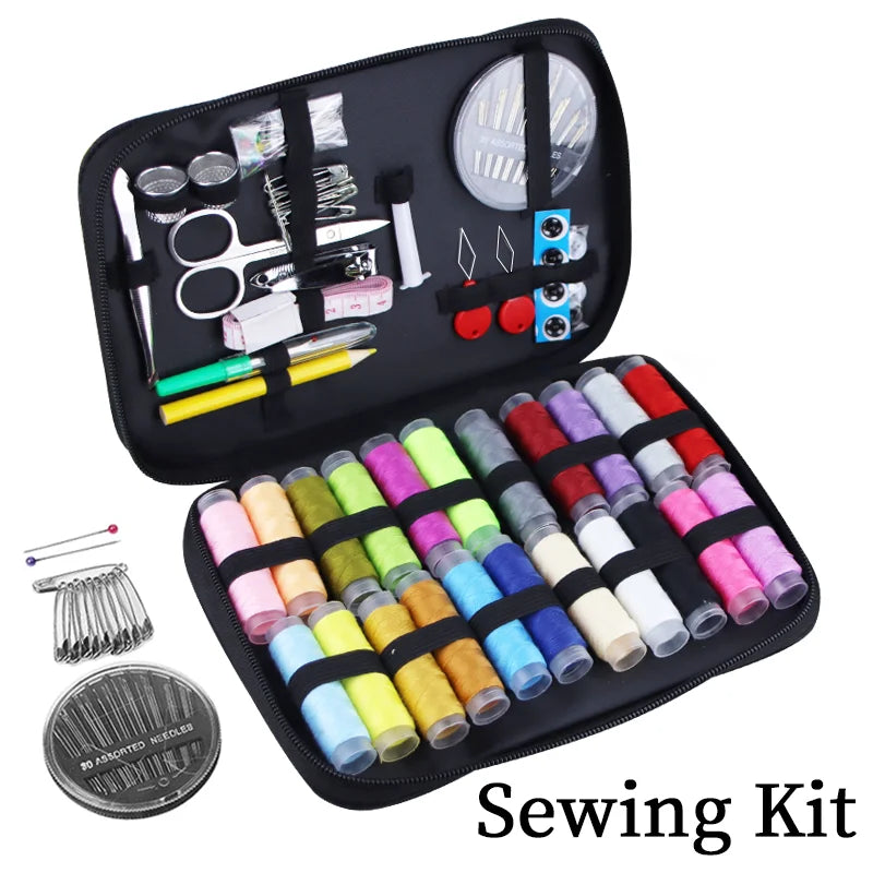 27-230Pcs Sewing Kit with Case Portable Travel DIY Embroidery Handwork Sewing Tool Set Needle & Thread Organizer